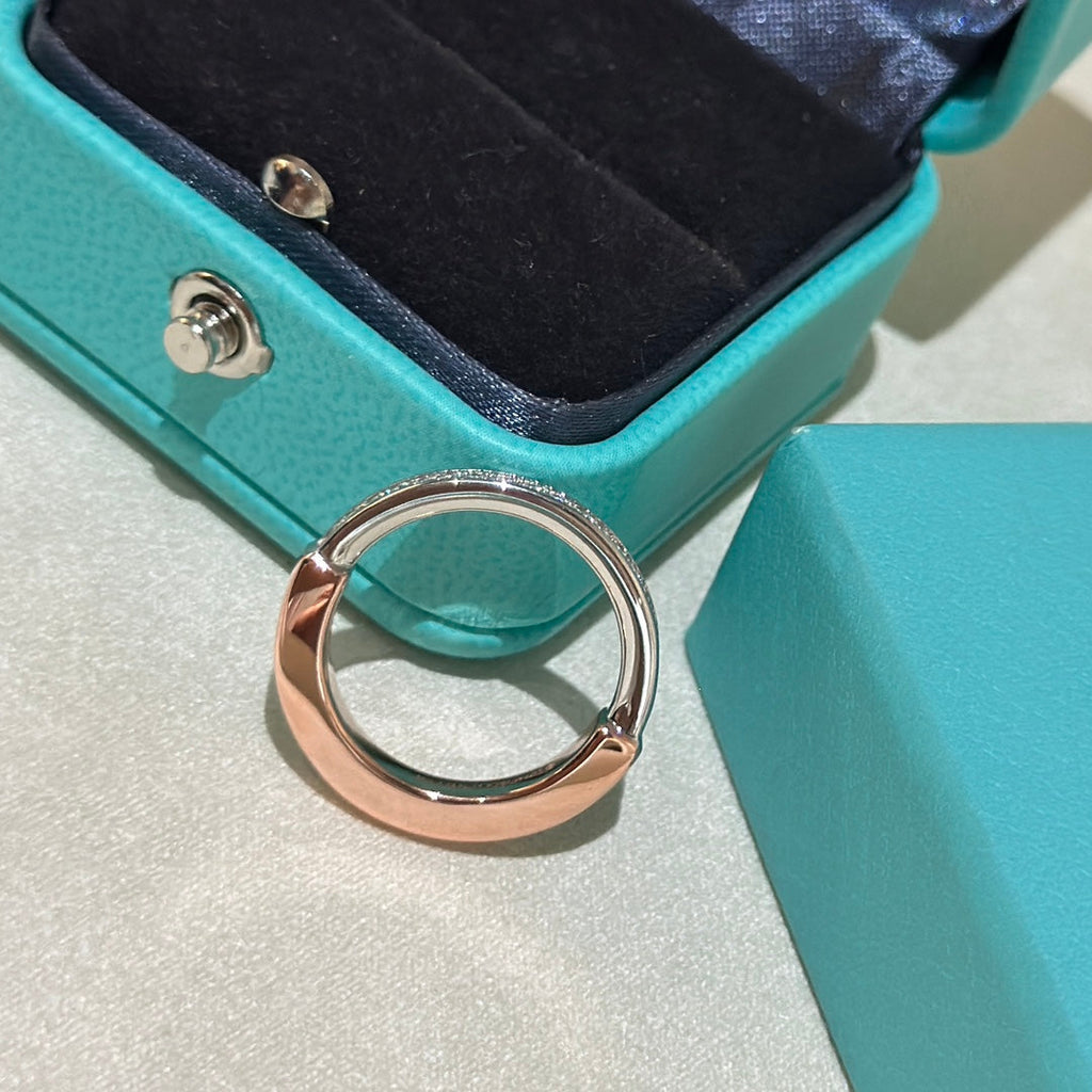 Tiffany Lock Moissanite Ring - 18K Rose Gold