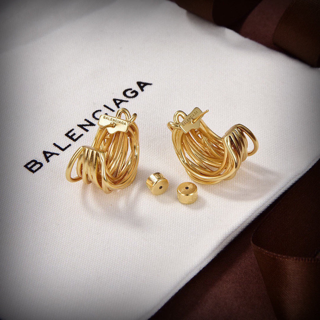 Balenciaga Wire Earrings - 18K Yellow Gold