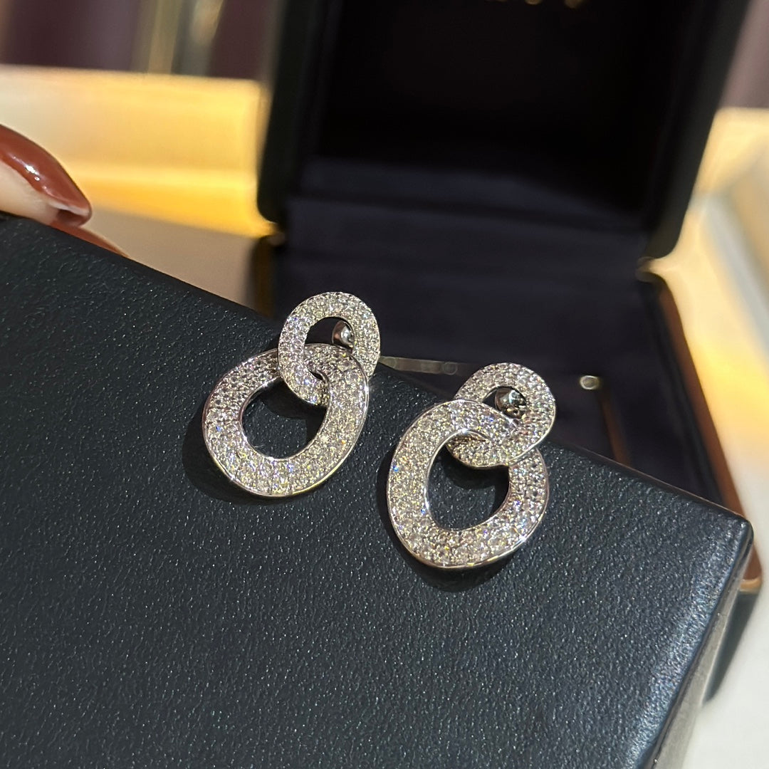 Olympia Diamond Earrings - 18K White Gold