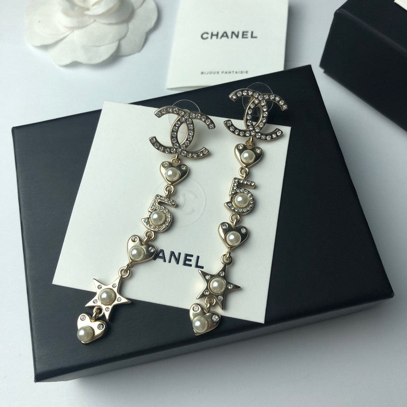 Chanel No.5 Long Earrings - 18K Yellow Gold