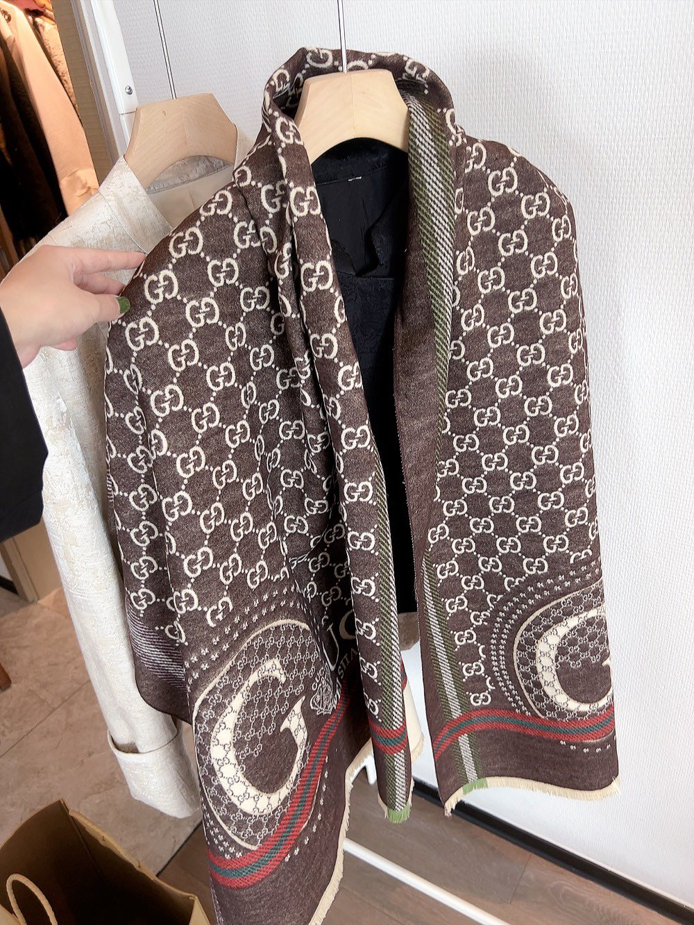 Gucci Reversible GG Pattern Wool Scarf — front