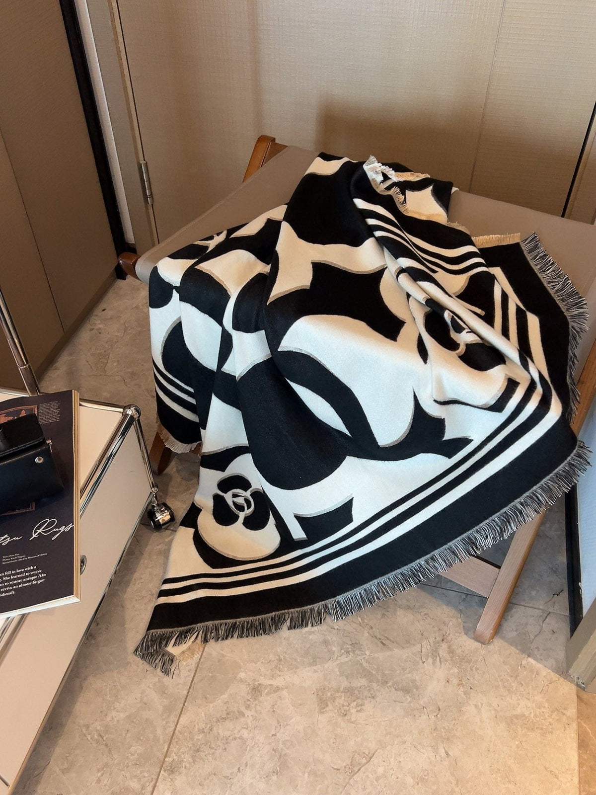 Chanel Floral Square Scarf — side