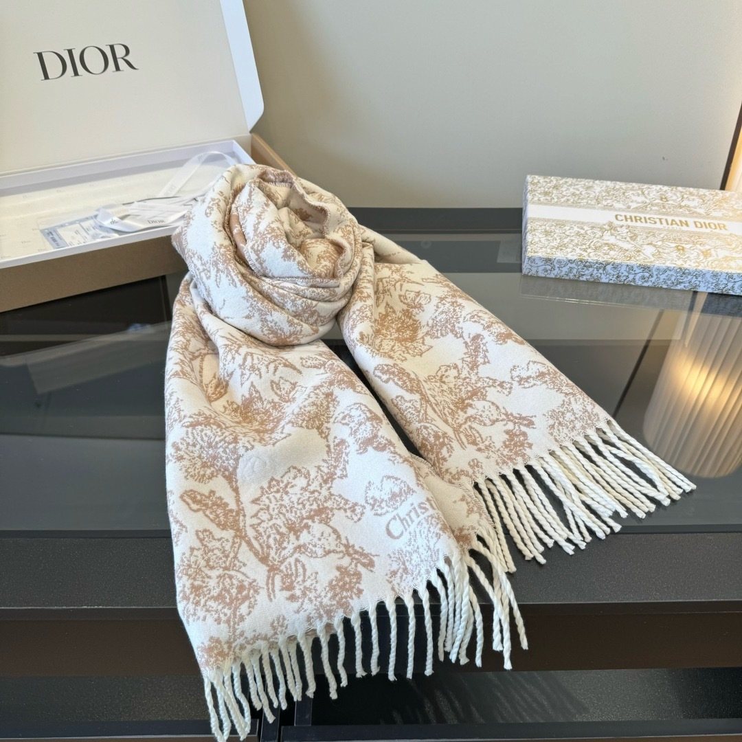 Dior Botanical Fringed Scarf — front