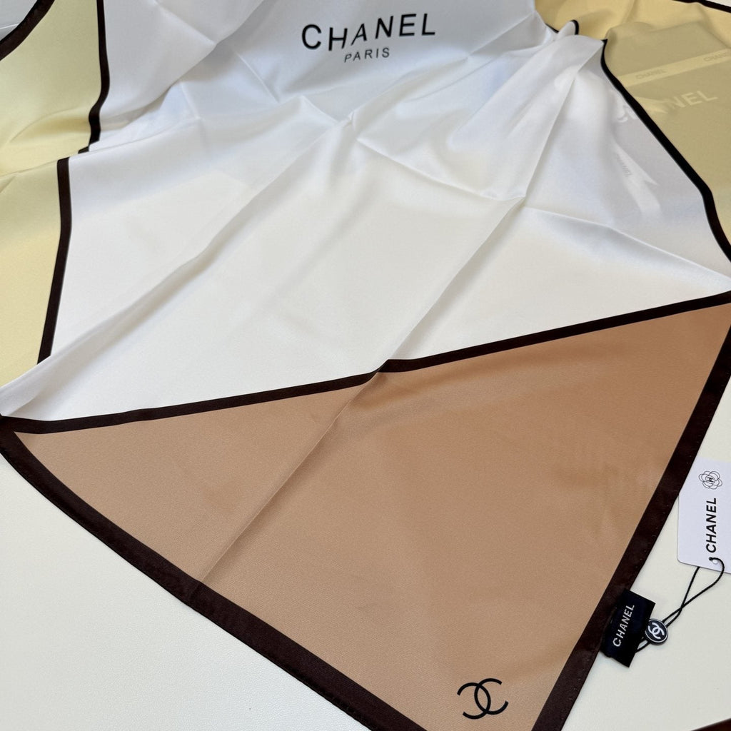 Chanel Blue Color-Block Square Scarf — side