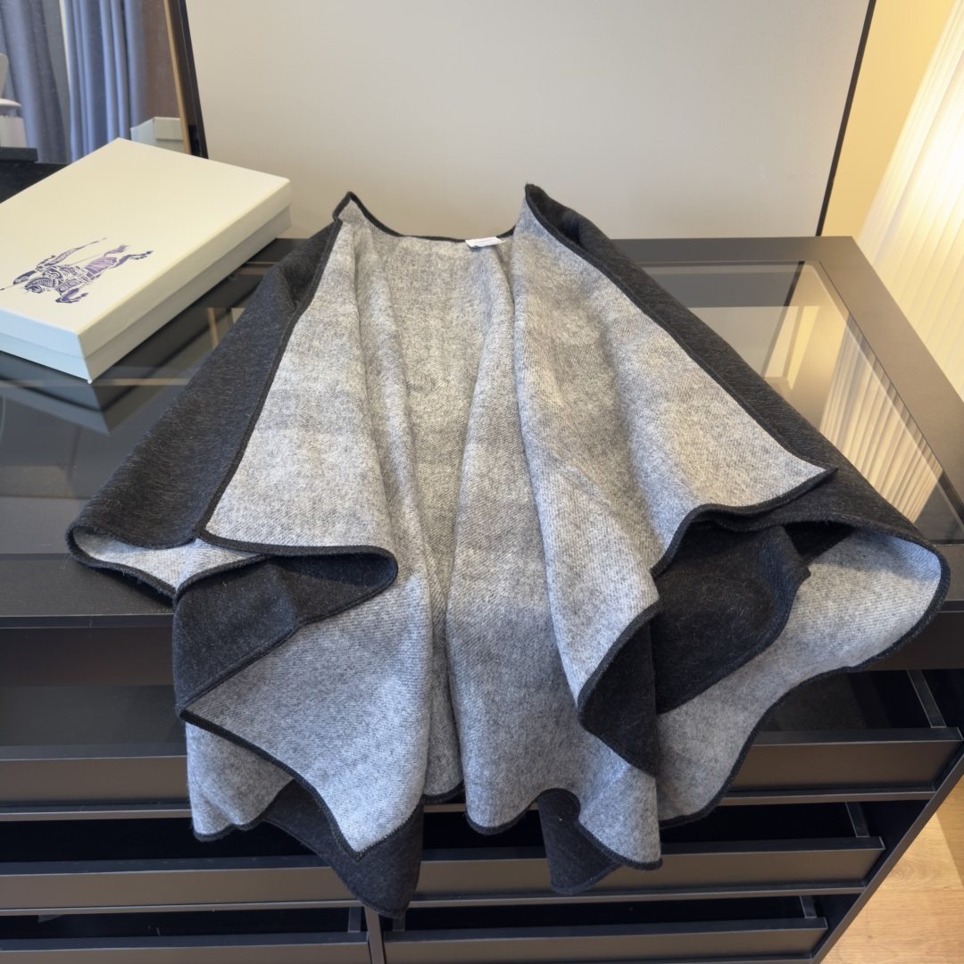Burberry Reversible Plaid Cape Wrap — front