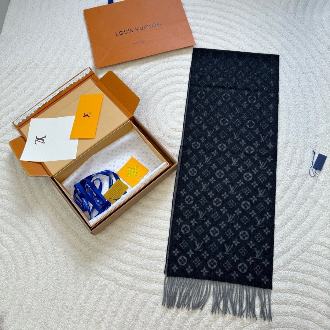 Louis Vuitton Monogram Fringe Scarf — front